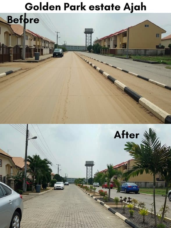 Golden Park Estate landscape project in Ajah, Lagos